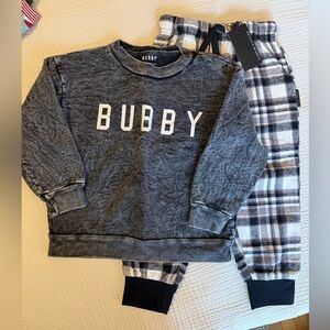 Little Bipsy Gray and Plaid Kids Matching Set